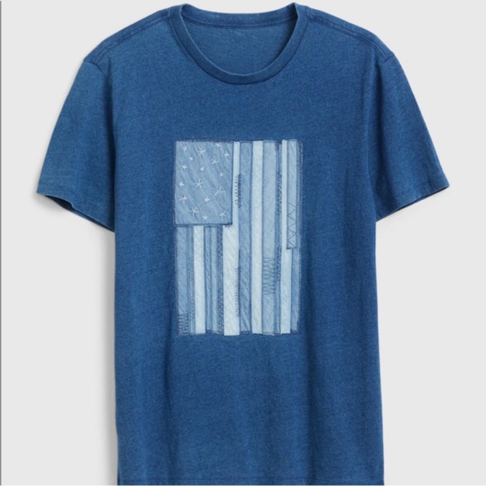GAP Men's Denim Blue Flag Tee